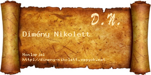 Dimény Nikolett névjegykártya